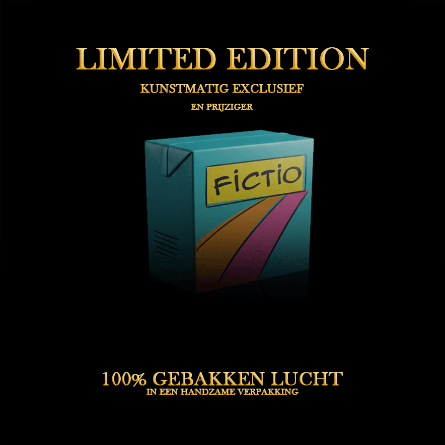 Verpakking van Fictio Limited Edition, exclusieve gebakken lucht